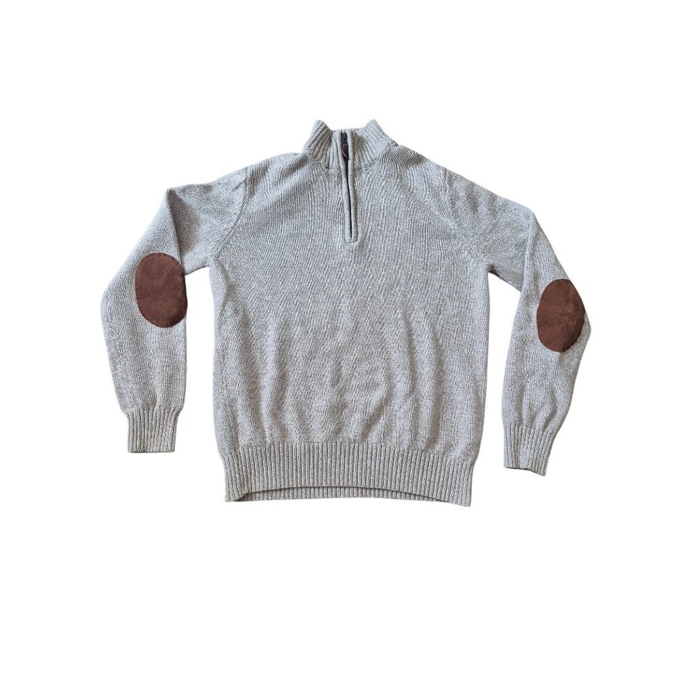 St. John's Bay Mens Cotton Turtleneck Pullover Sweater Patches Comfort Size M‎